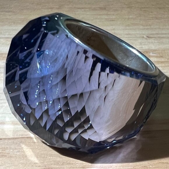 Brand New and Never Worn Authentic Swarovski Large Tanzanite Nirvana Ring sz58 - Picture 1 of 5